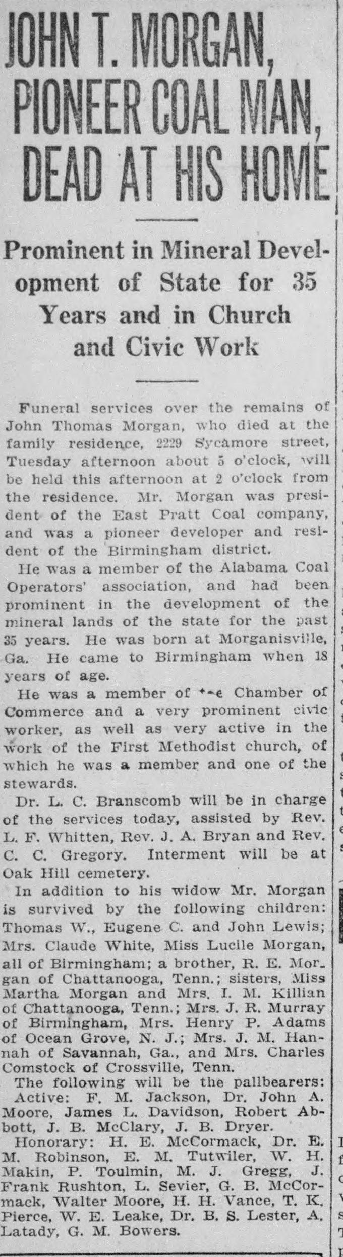 John T. Morgan obituary